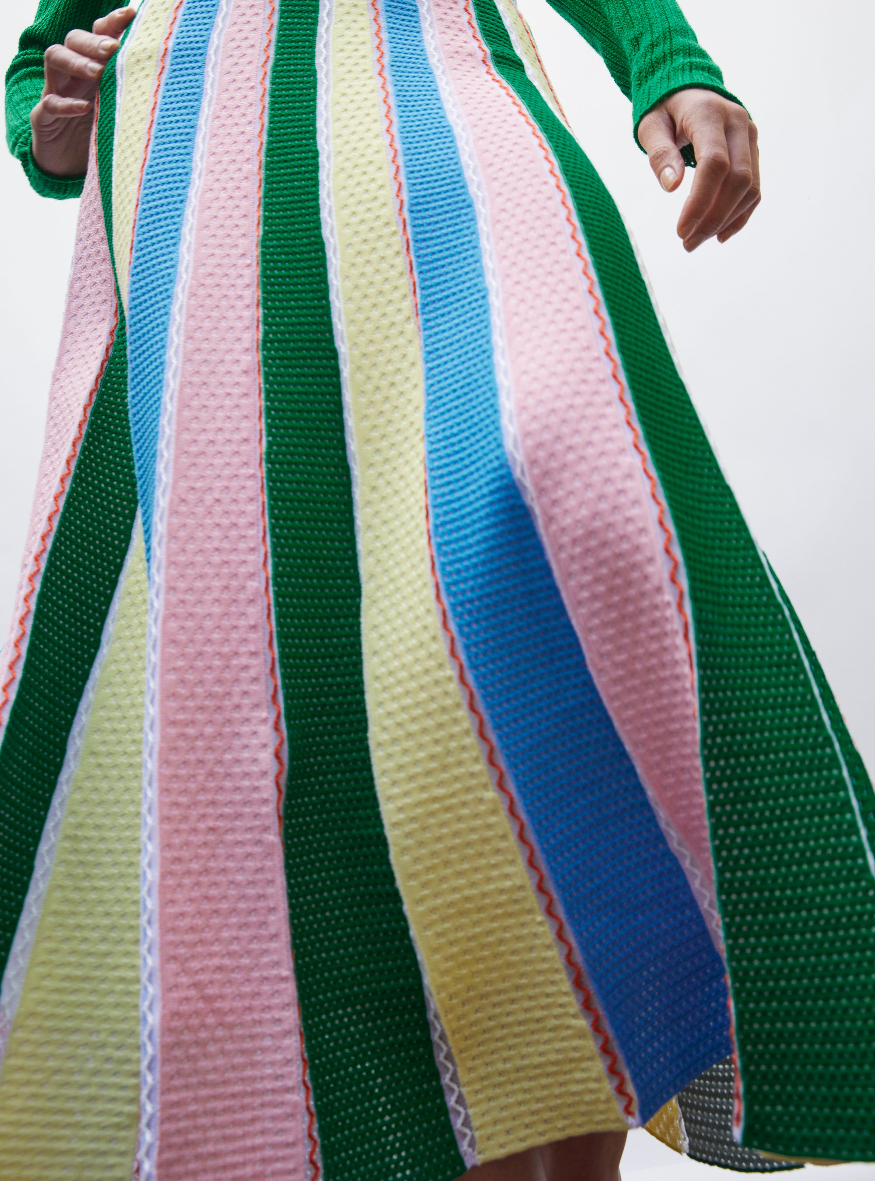 Jupe en maille de luxe Molli - Jupe longue détails colorés pastel-multi
