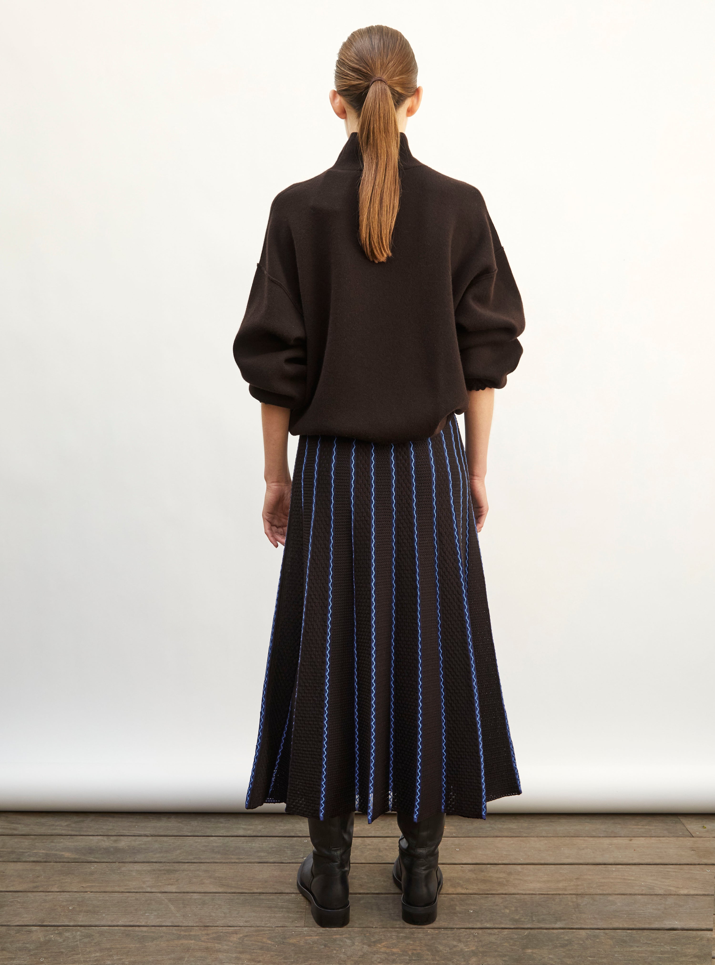 Jupe de luxe femme - Jupe longue détails colorés ebene-bleu