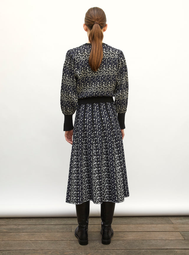 Jupe fine jacquard léopard - Image principale