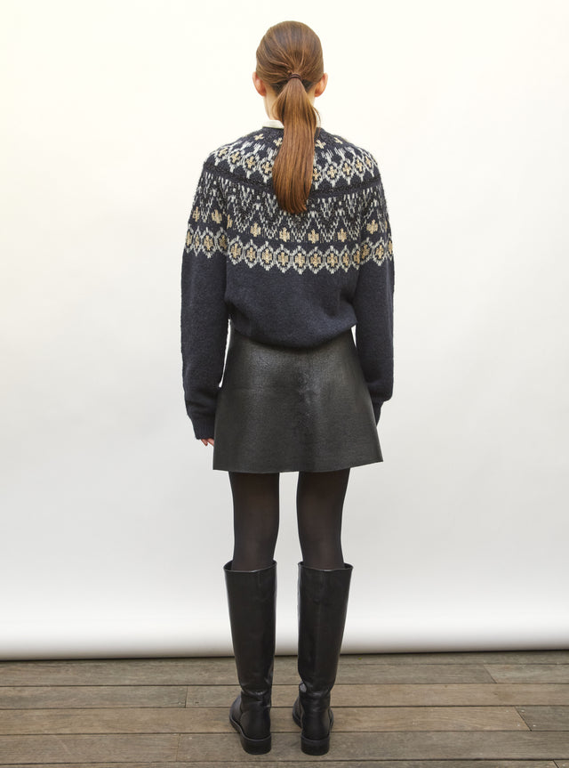 Jupe courte maille effet cuir - Image principale