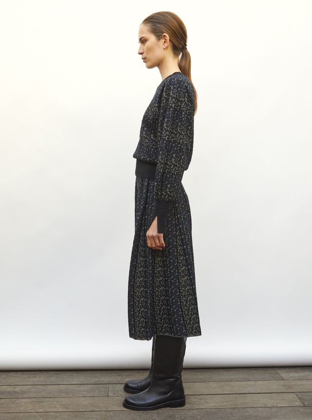 Jupe fine jacquard léopard - Image principale
