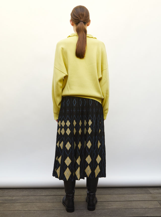 Jupe fluide maille argyle - Image principale