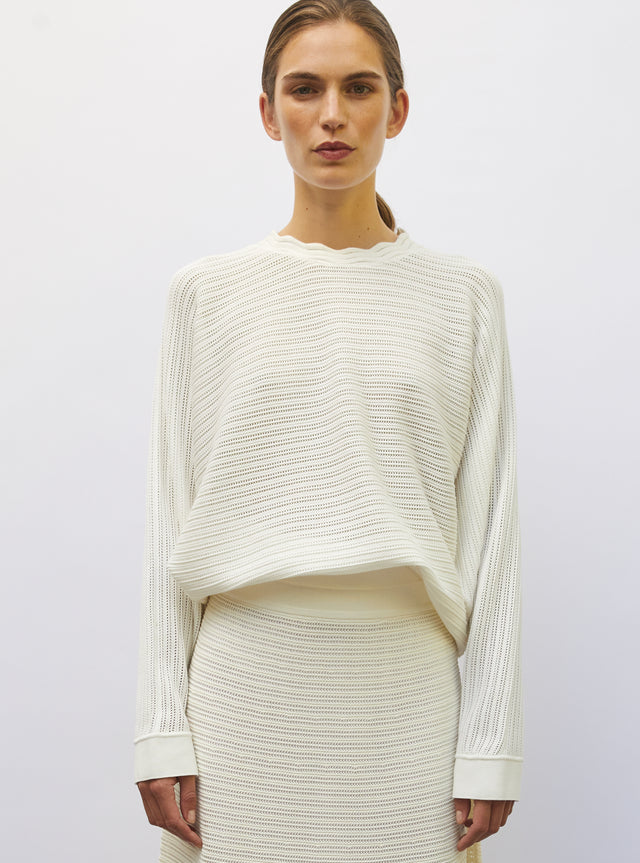wide top in pointelle knit - Image principale