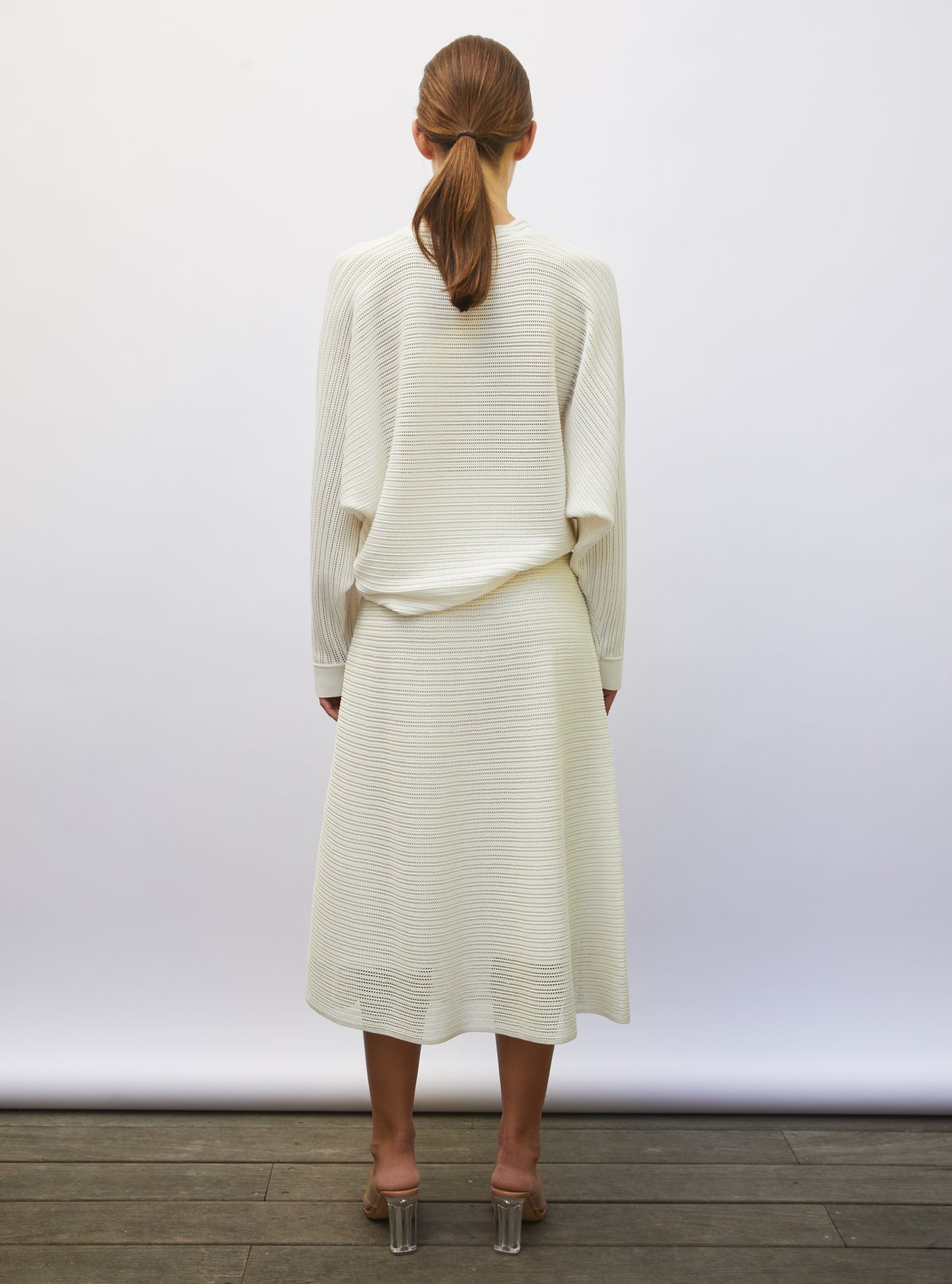 top ample maille pointelle milk - vêtement de luxe femme