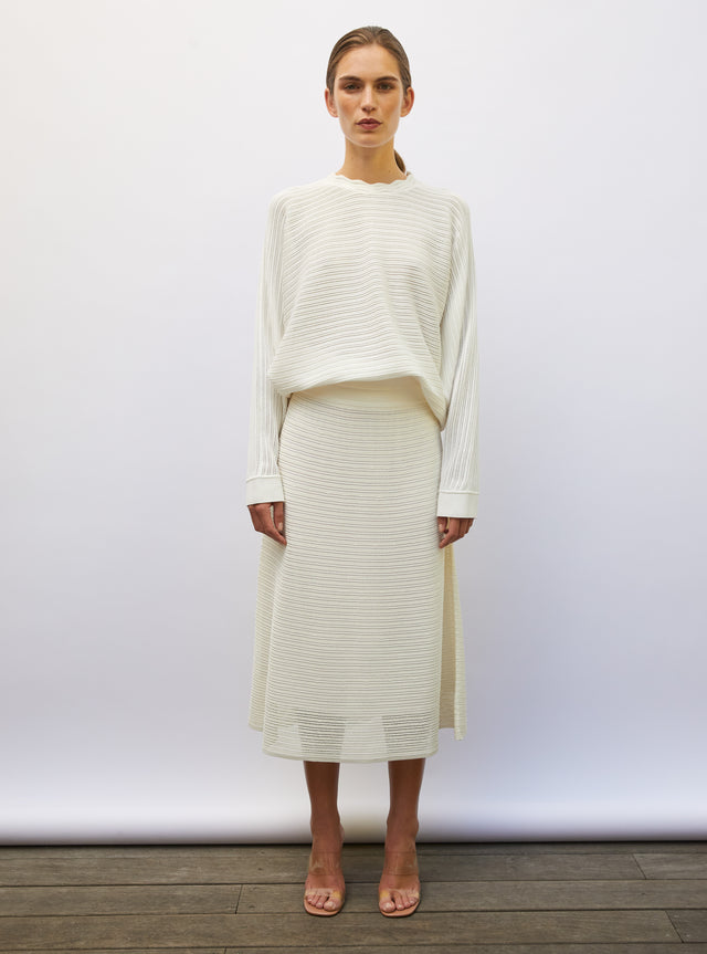 long pointelle knit skirt - Image principale