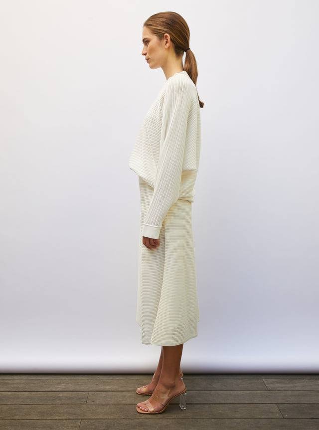 long pointelle knit skirt - Image principale