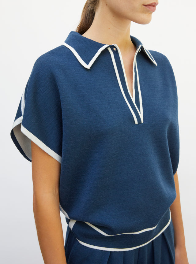 top ample maille col gansé - Image principale