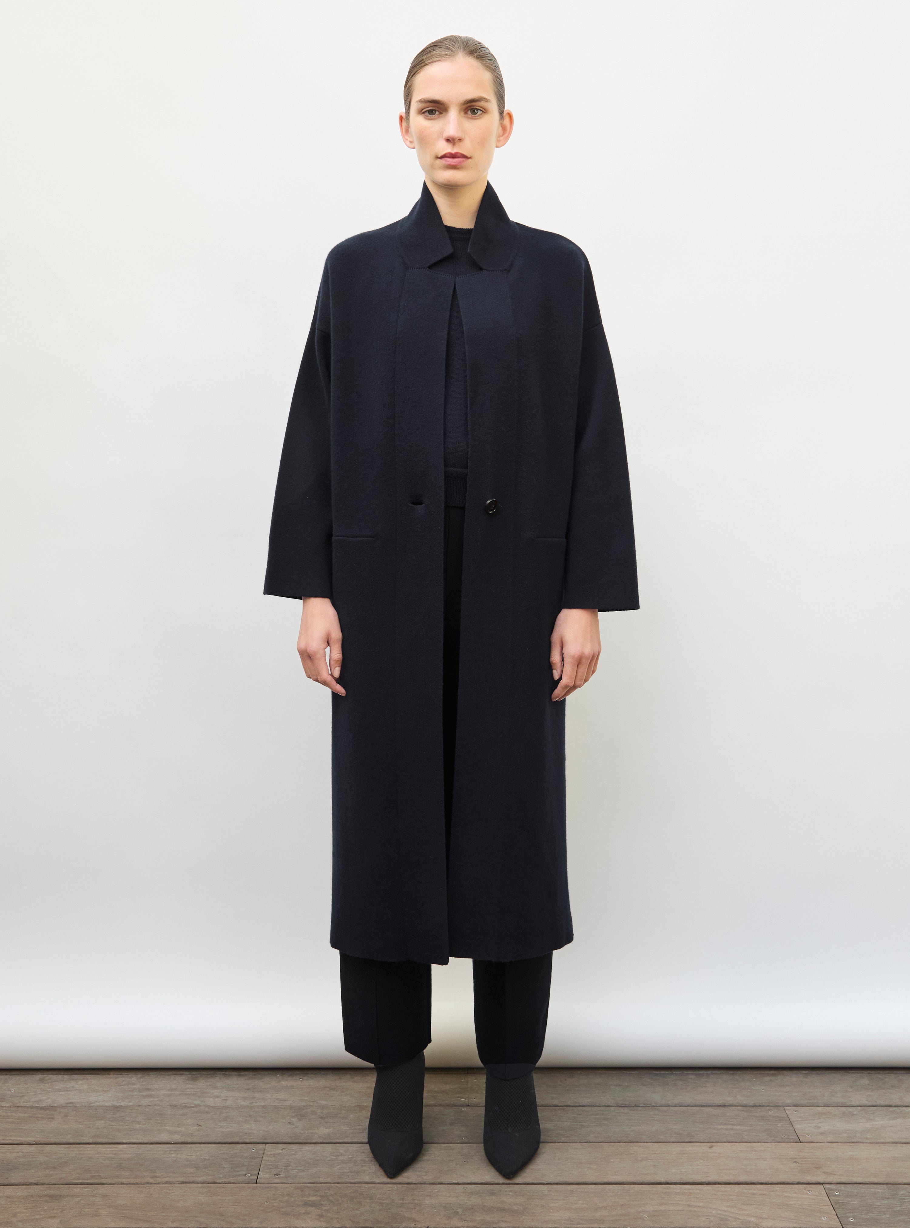 Manteau long en maille  nuit - Vêtement en maille de luxe Molli