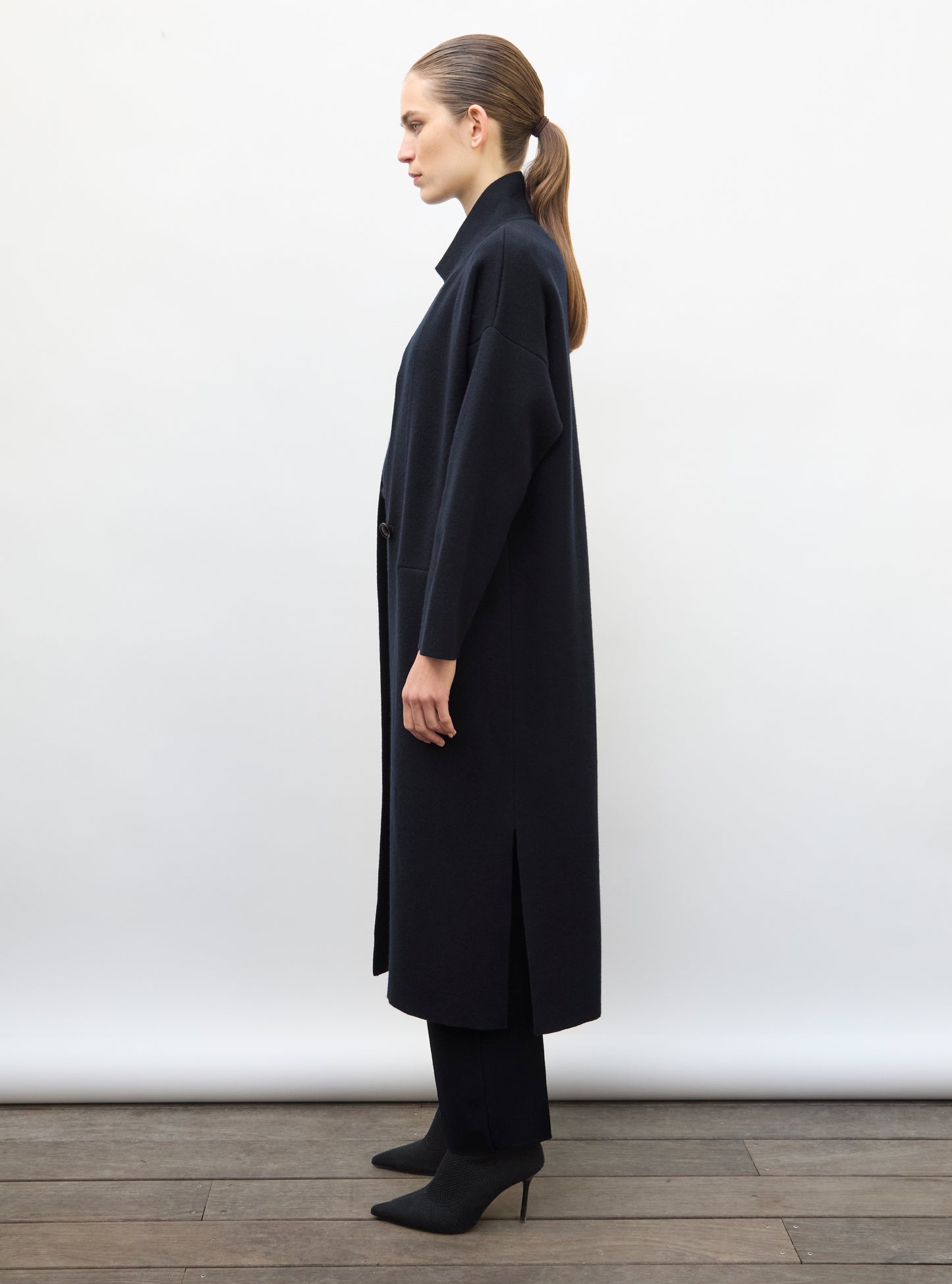Manteau long en maille  nuit - Veste de luxe