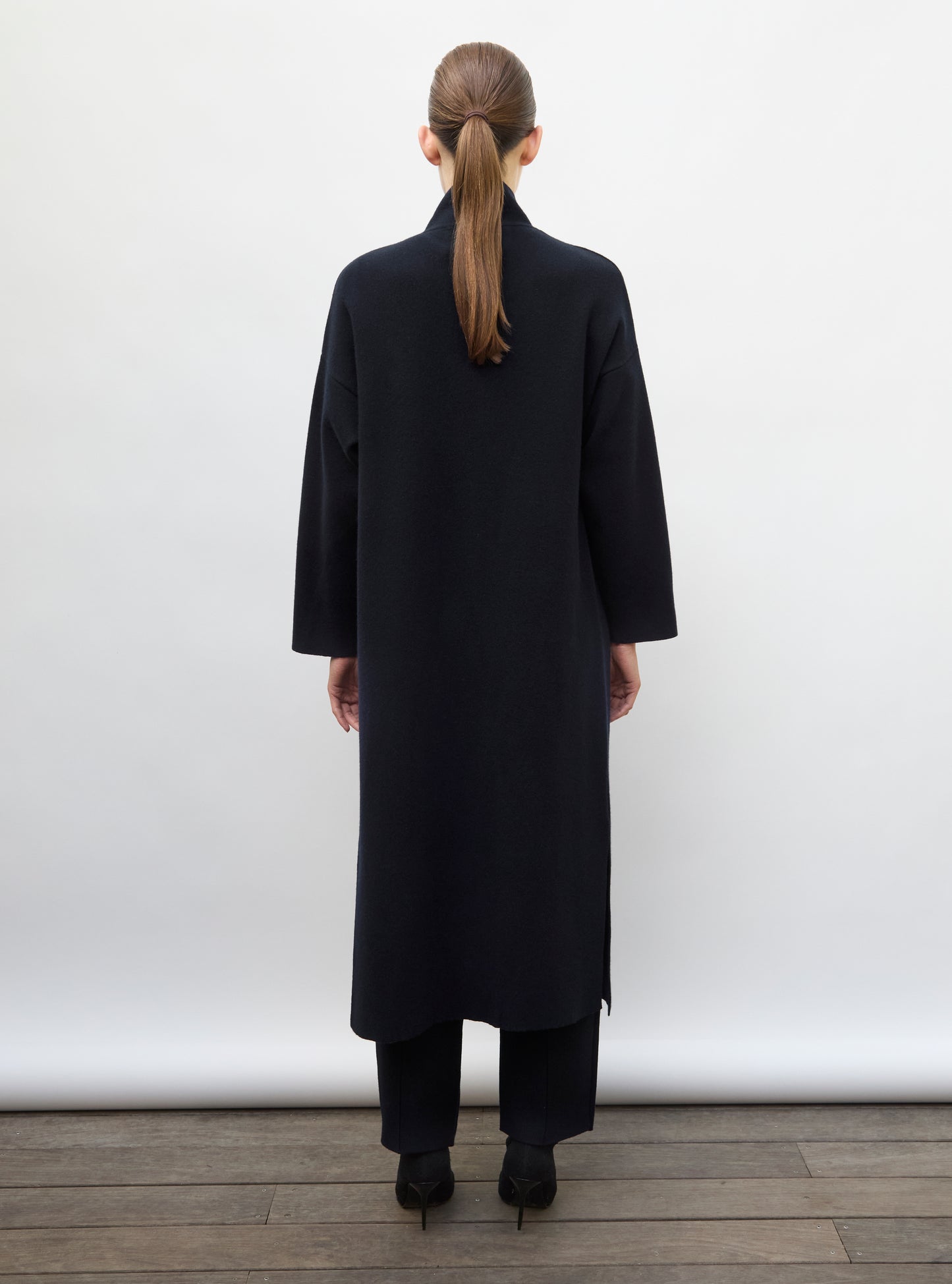 Veste de luxe femme - Manteau long en maille  nuit