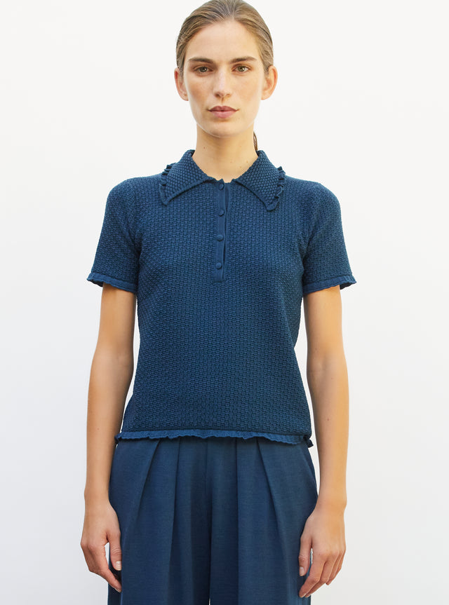 polo with ruffled neck - Image principale