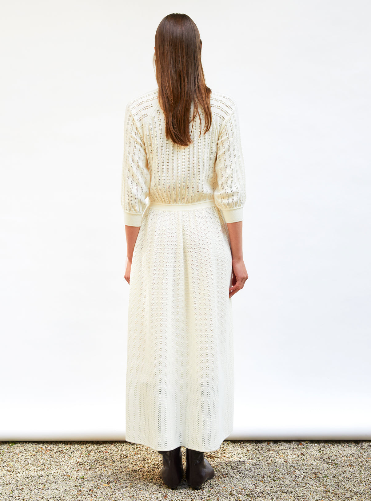Robe légère maille pointelle molli Naturel - Vêtement de luxe femme