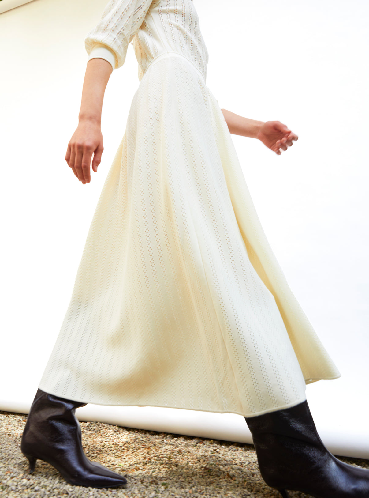 Robe de luxe femme - Robe légère maille pointelle molli Naturel