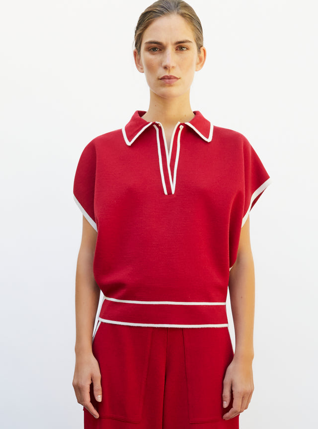 top ample maille col gansé - Image principale