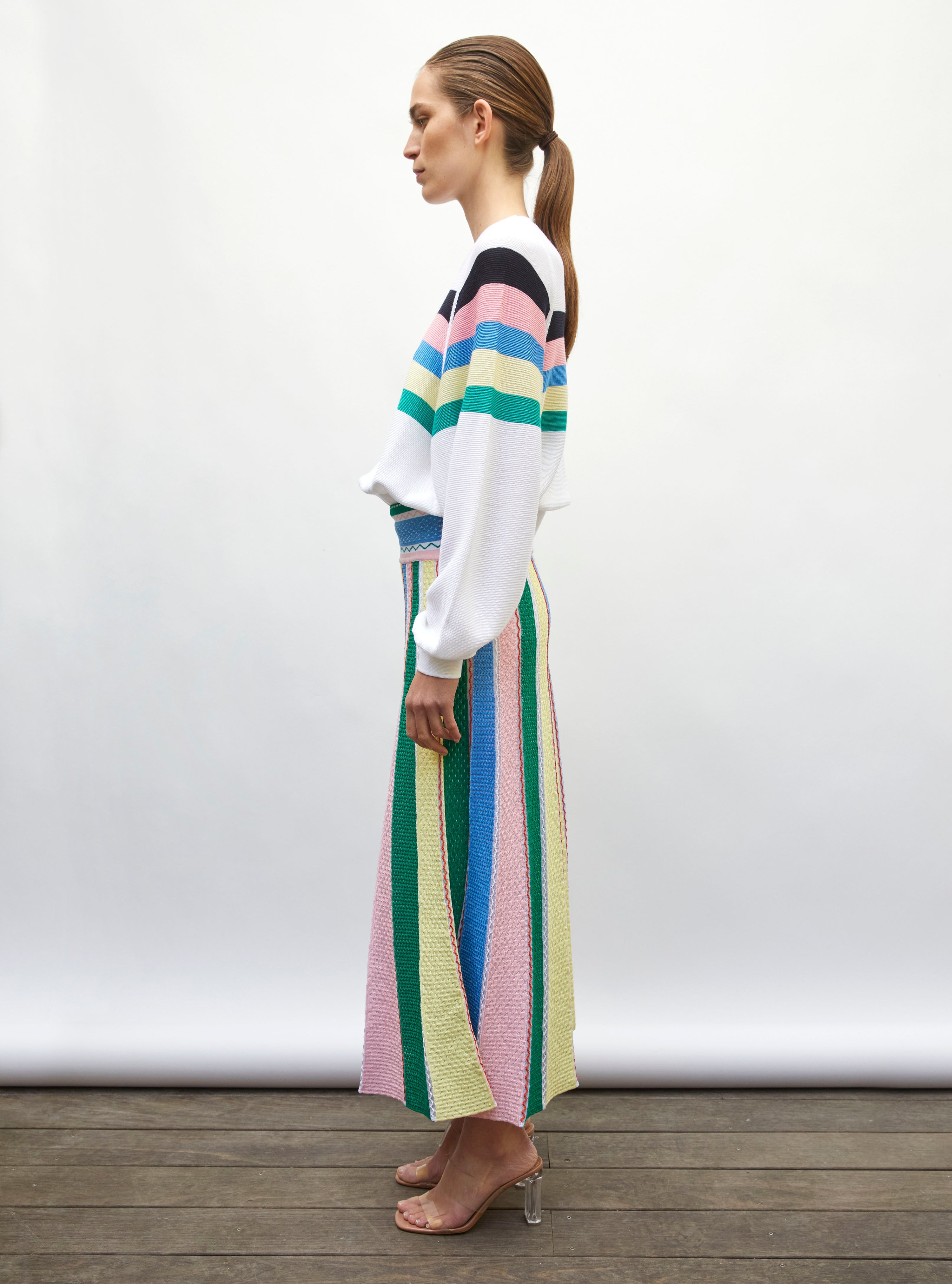 Pull fin larges emmanchures milk-multi - Pull de luxe