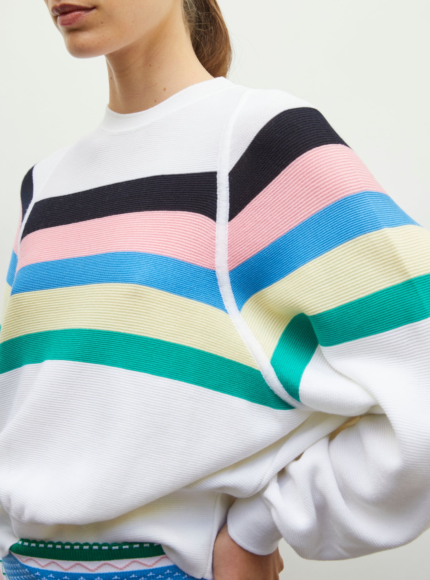 Pull en maille de luxe Molli - Pull fin larges emmanchures milk-multi