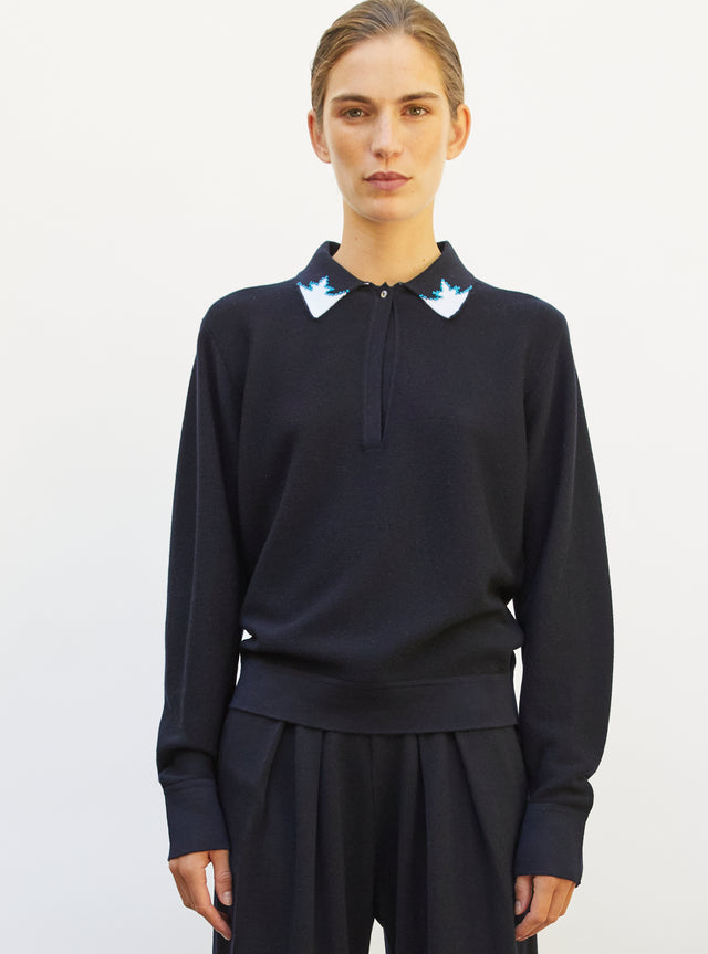 knit shirt with graphic motifs - Image principale