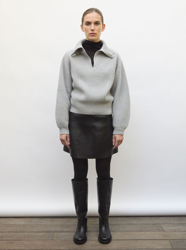 Jupe courte maille effet cuir - Image principale
