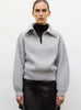 Pull camionneur moelleux  gris souris - Vêtement de luxe femme