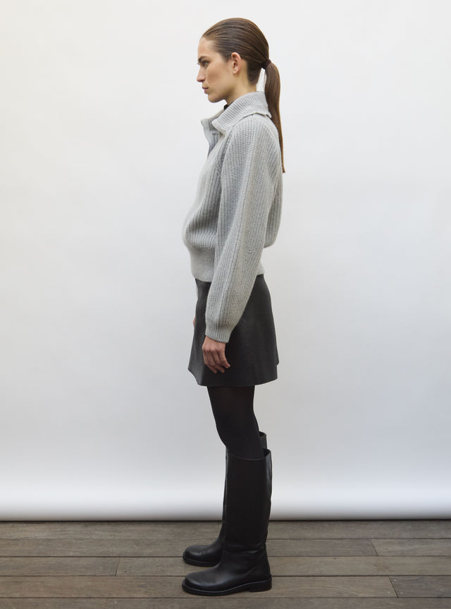 Jupe courte maille effet cuir - Image principale