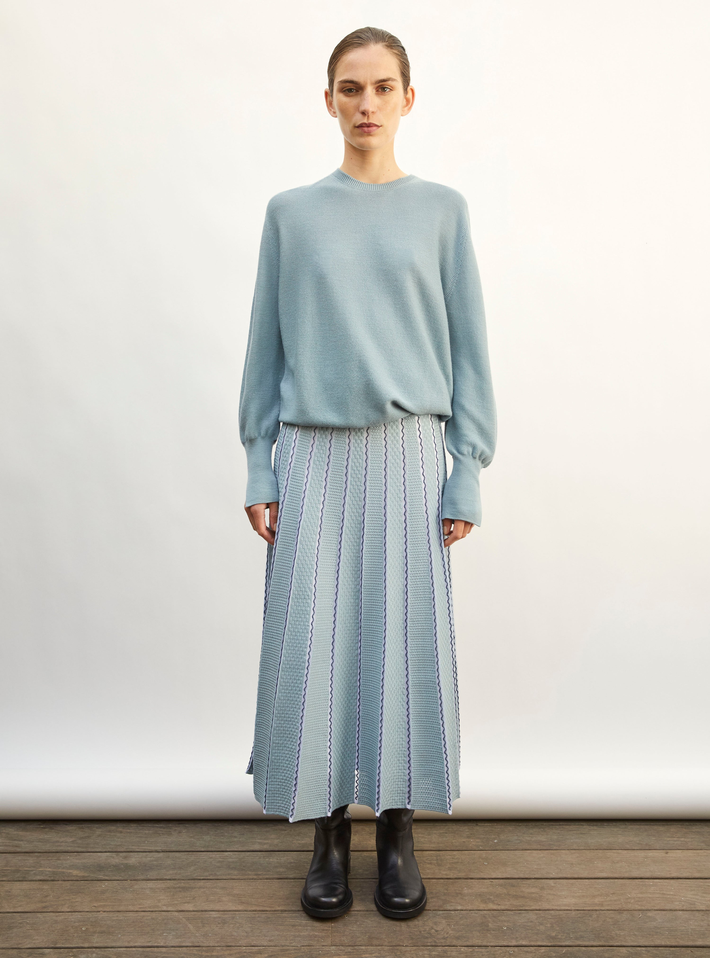 Pull fin col rond horizon - Vêtement en maille de luxe Molli