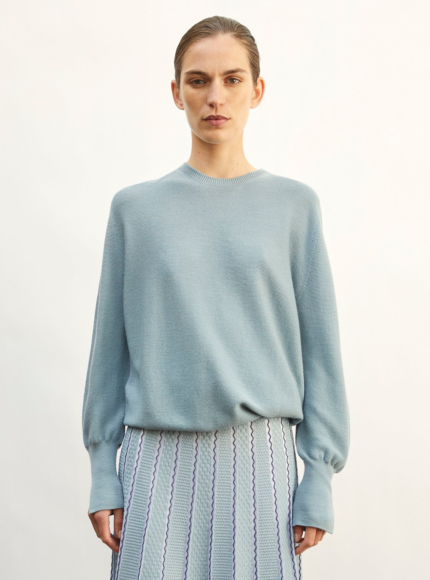 Pull fin col rond horizon - Vêtement de luxe femme