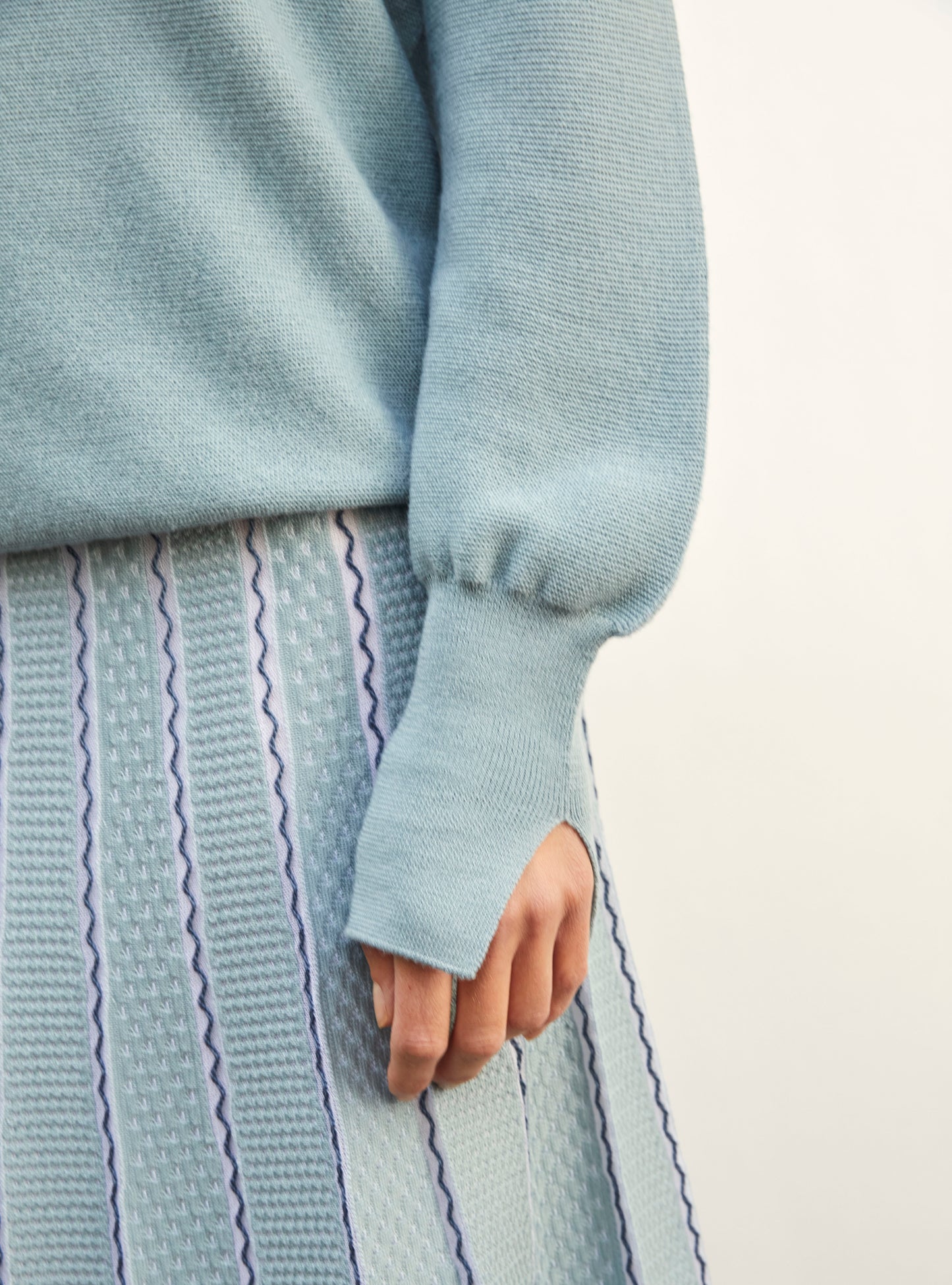 Pull en maille de luxe Molli - Pull fin col rond horizon