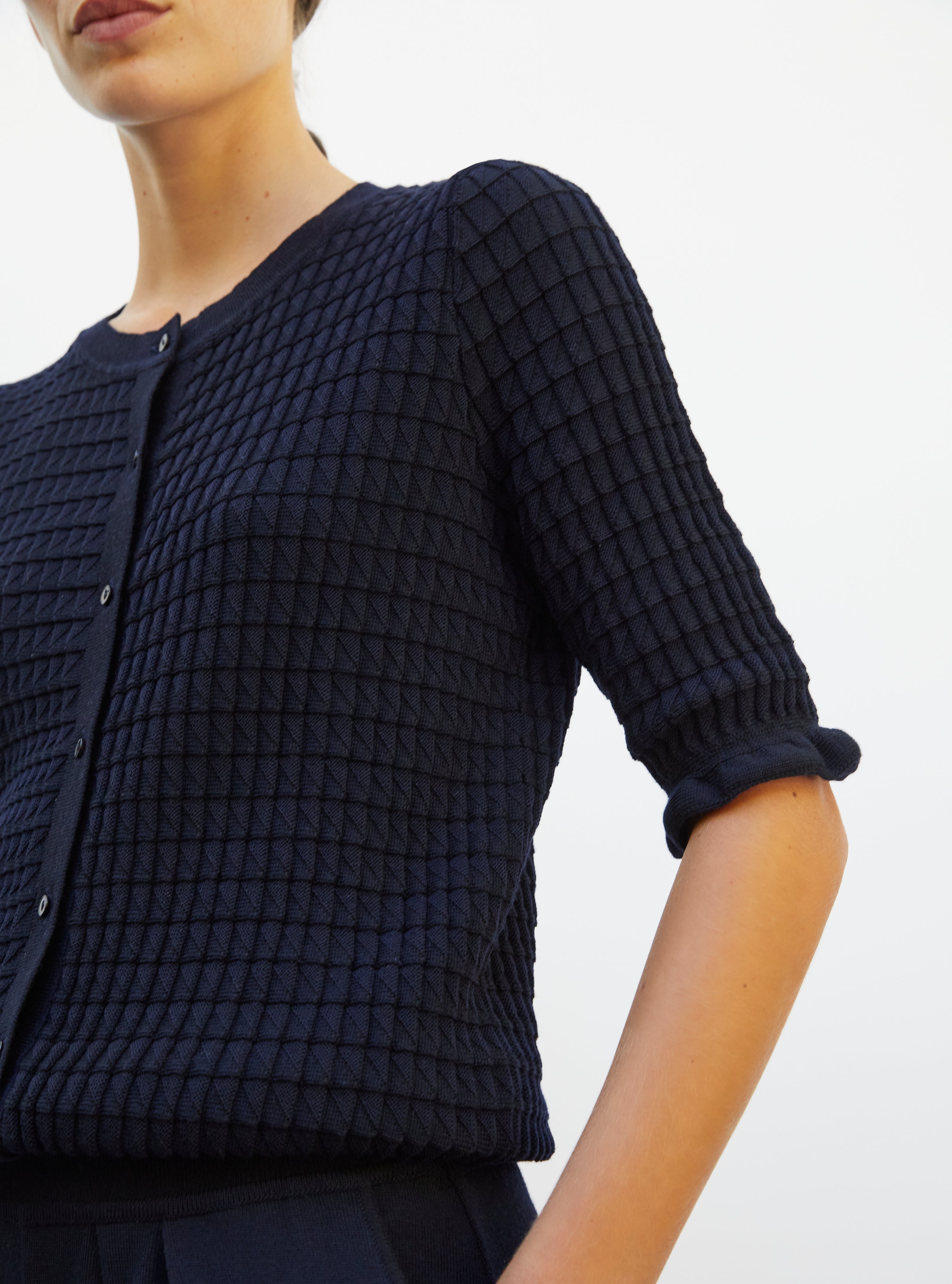Cardigan maille origami nuit - Molli