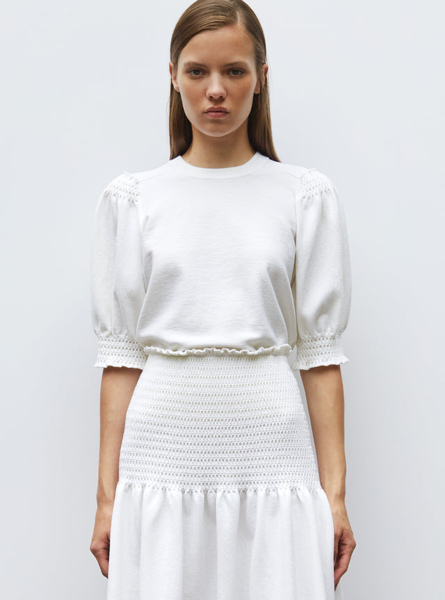 knit top with smocked details - Image principale