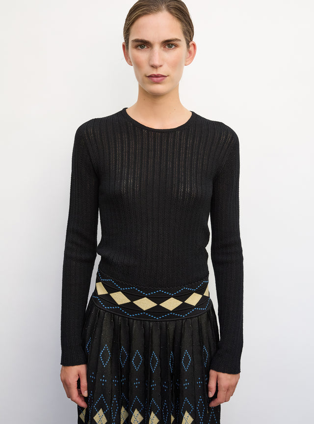Top fin maille pointelle - Image principale