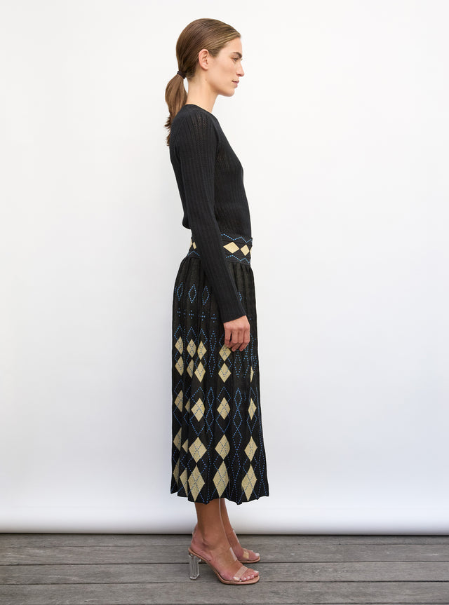 Fine pointelle knit top - Image principale