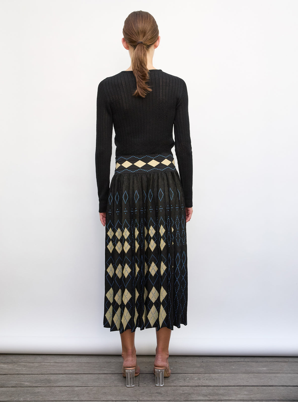 Top fin maille pointelle Noir profond - Molli