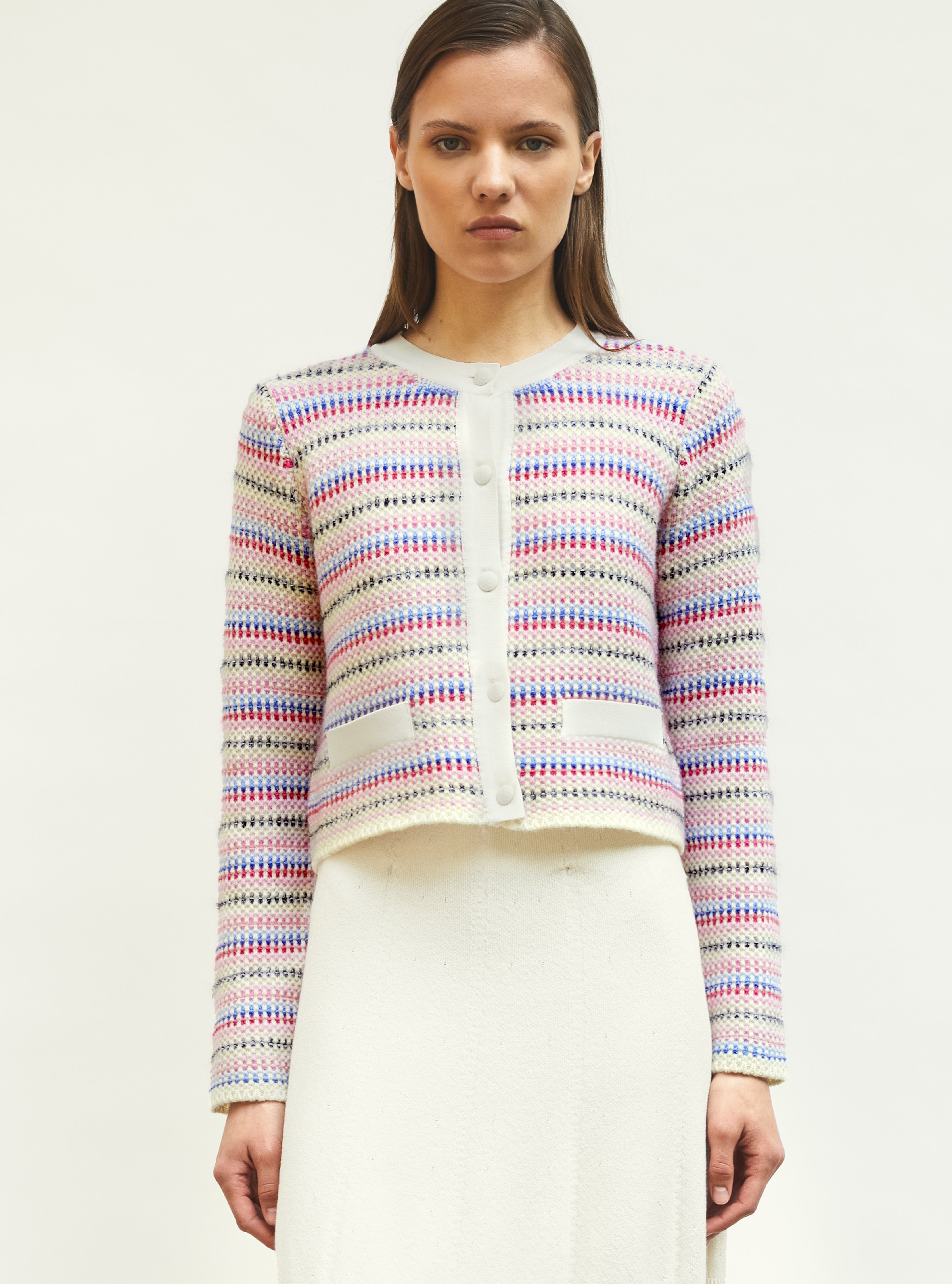 Clustered Enamel Flower Millie Cropped Cardigan