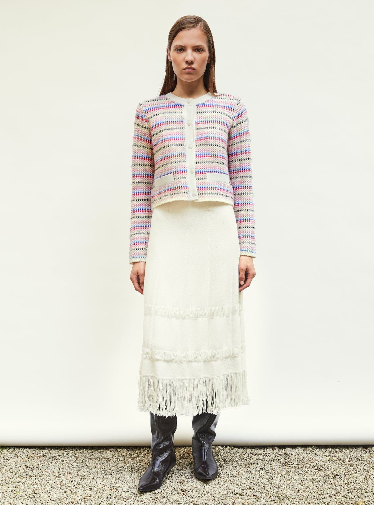 Cardigan de luxe femme - Cardigan moelleux multicolore naturel-multi