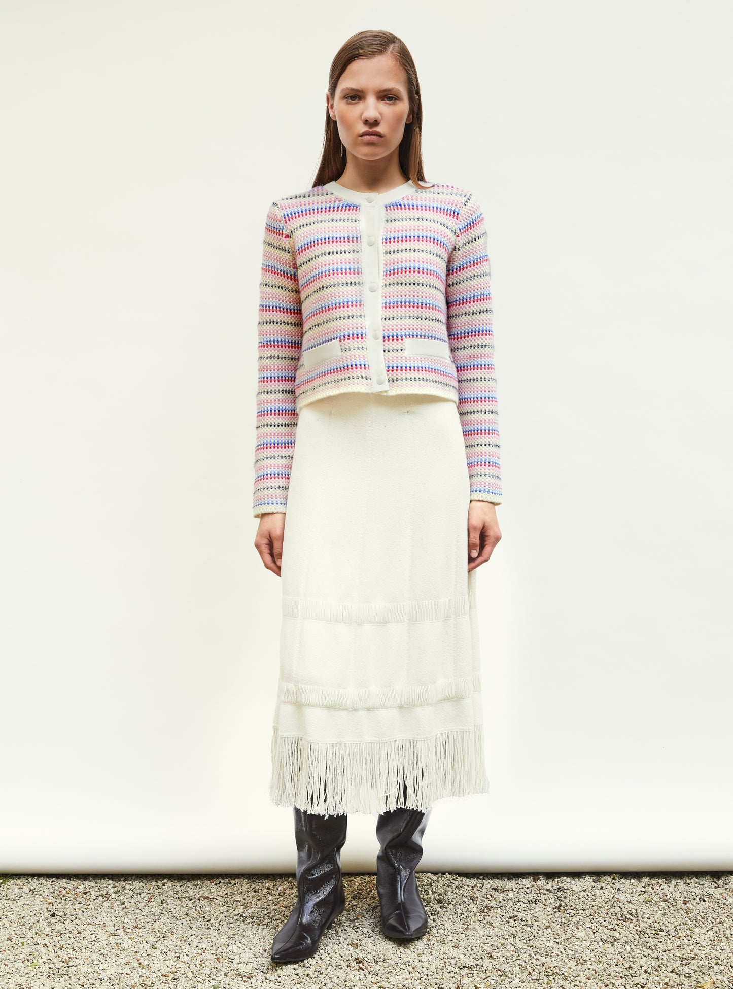 Cardigan de luxe femme - Cardigan moelleux multicolore naturel-multi