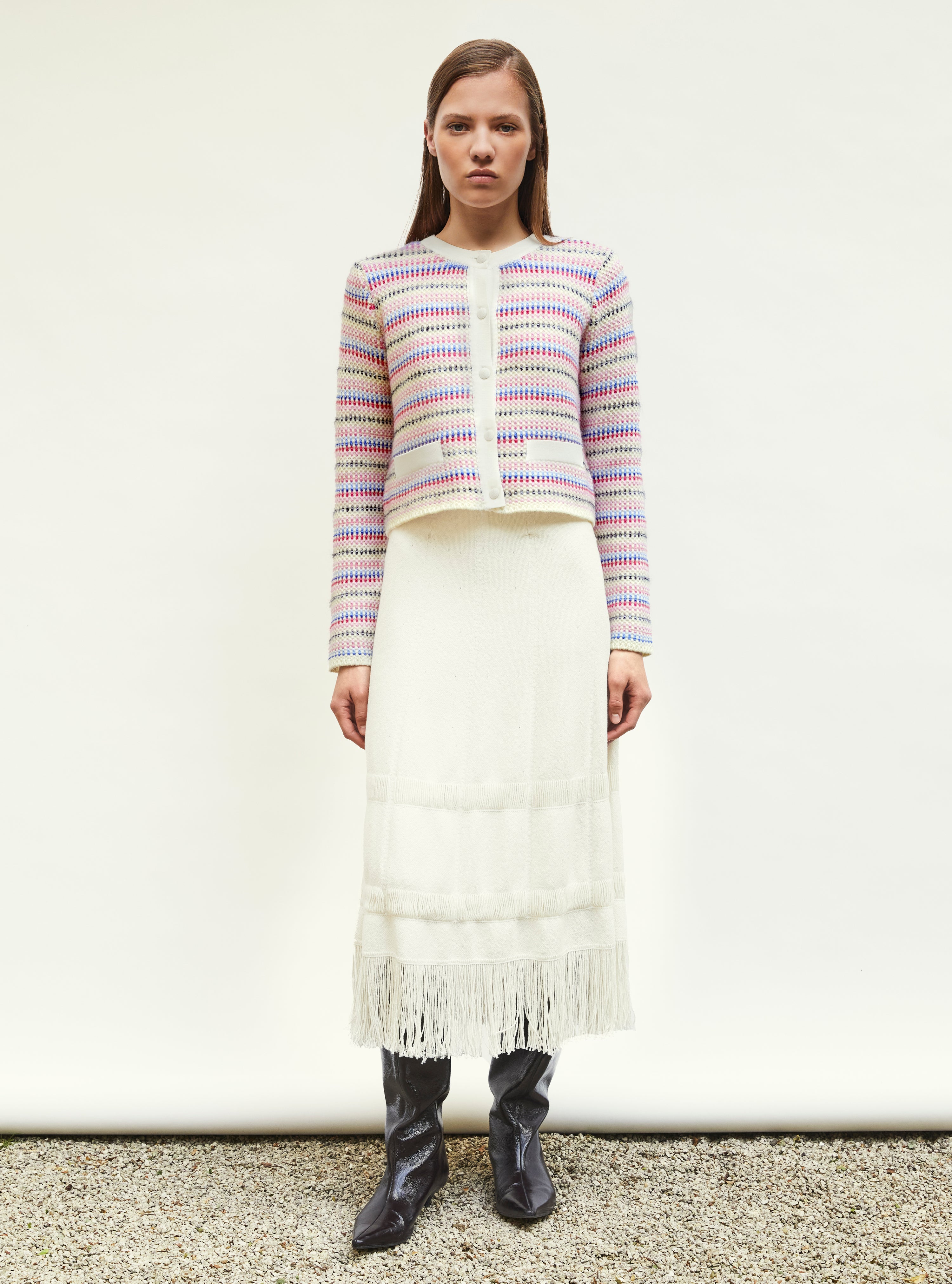 Cardigan de luxe femme - Cardigan moelleux multicolore naturel-multi