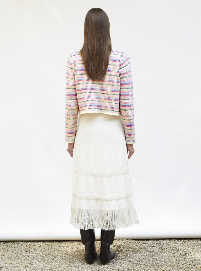 knit pencil skirt with fringe - Image principale
