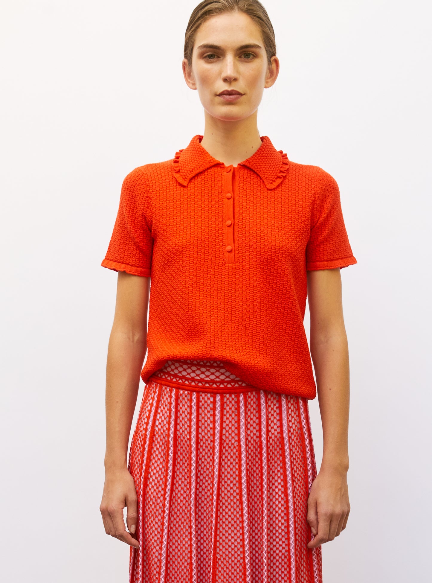 Polo fin col volanté - Vêtement en maille de luxe Molli