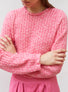 Top col rond maille tweedée Rose mouliné - Jupe de luxe 