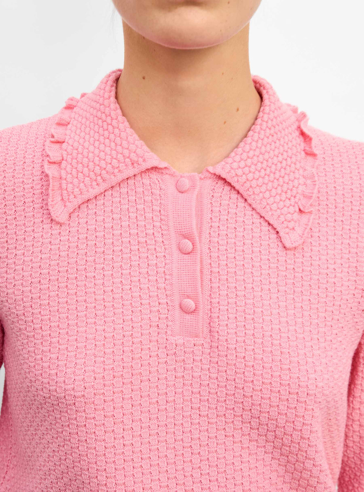 Top en maille de luxe Molli - Top fin maille col volante cadillac