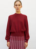 Pull fin larges emmanchures rouge moulinée - Vêtement en maille de luxe Molli
