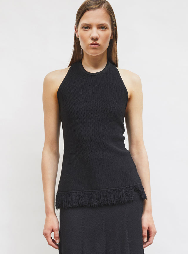 top maille à franges dos nu - Image principale