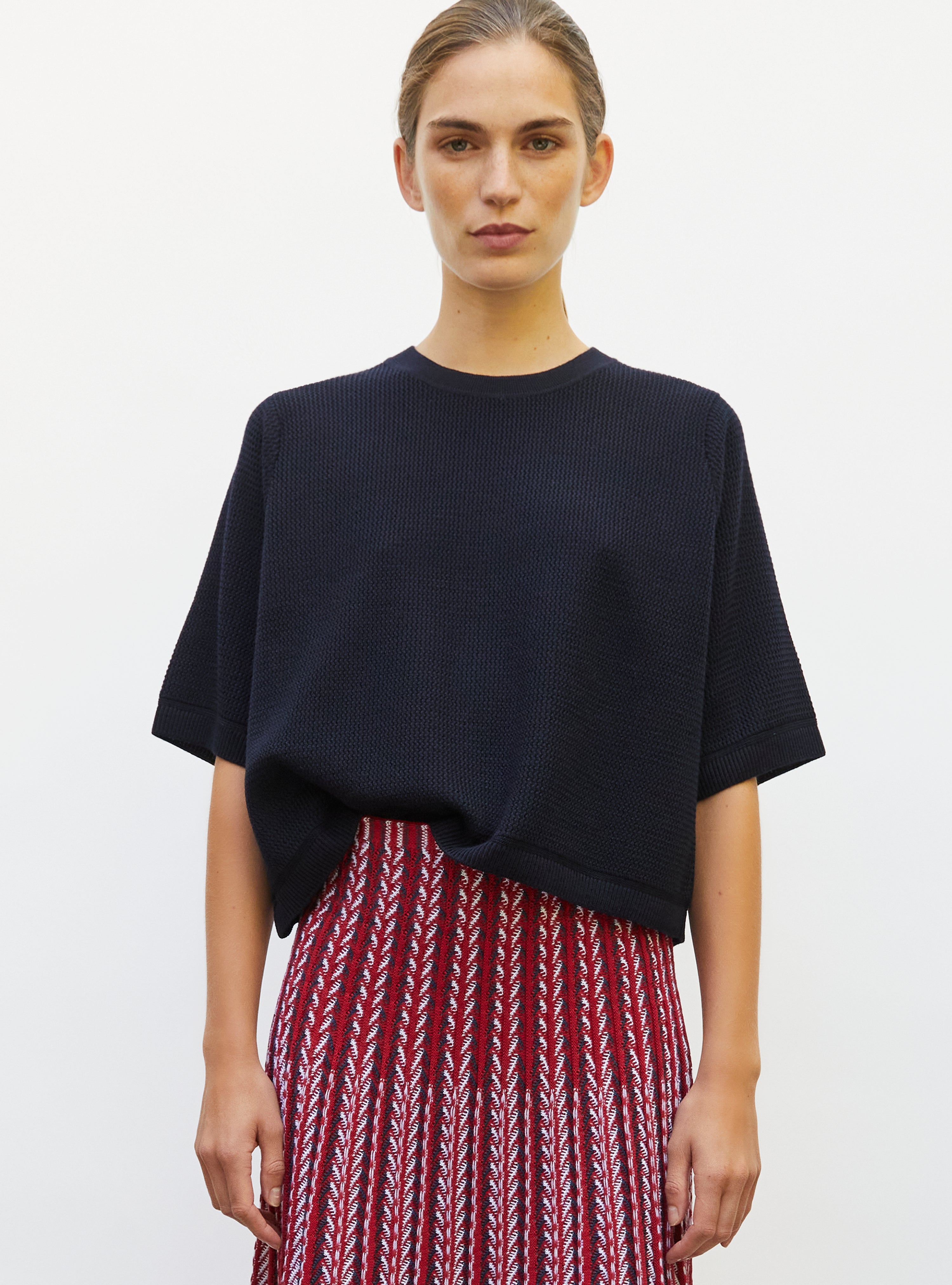 Top fin maille ondulée nuit - Vêtement en maille de luxe Molli