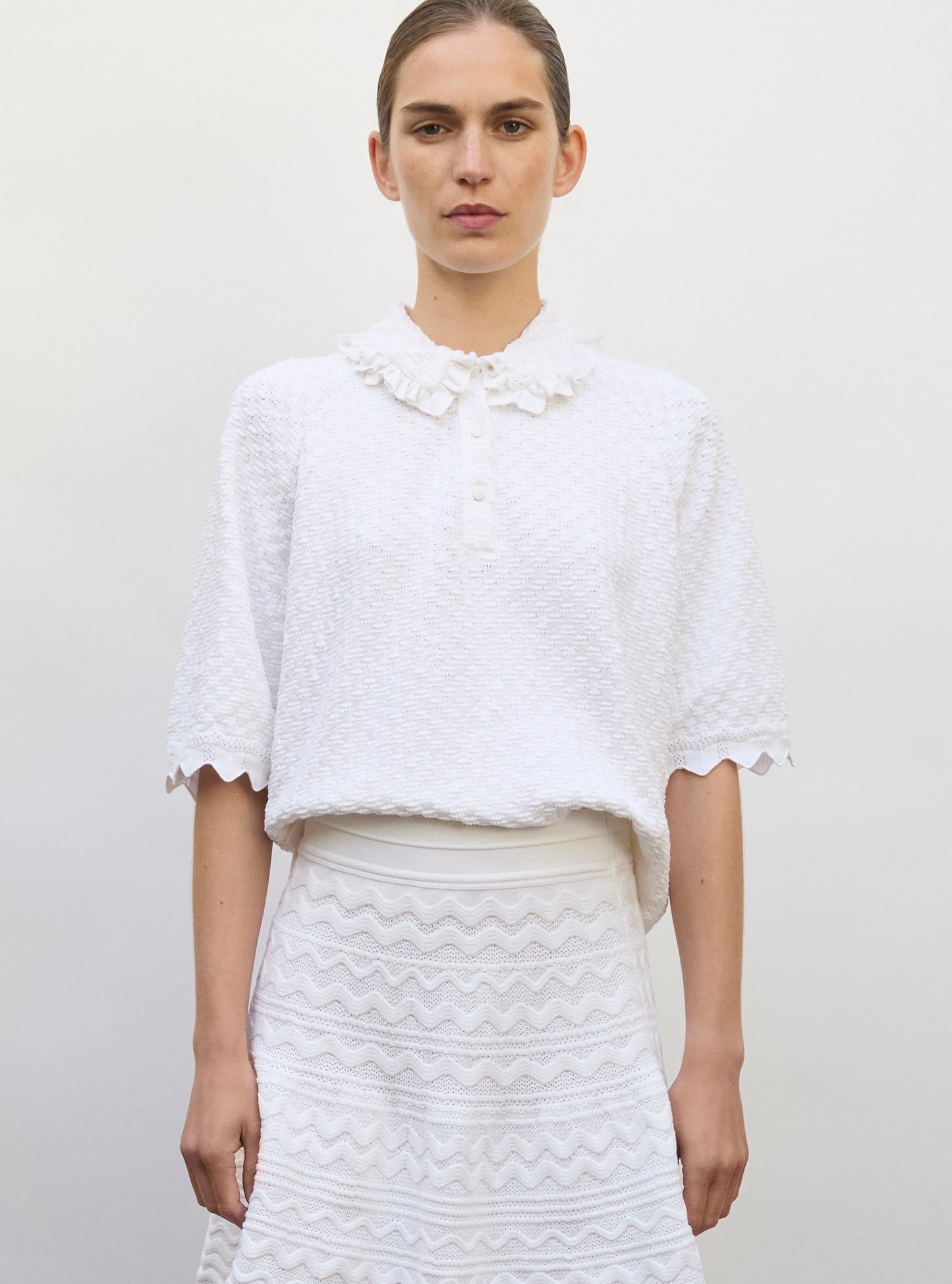 Top maille couture  milk - Vêtement en maille de luxe Molli