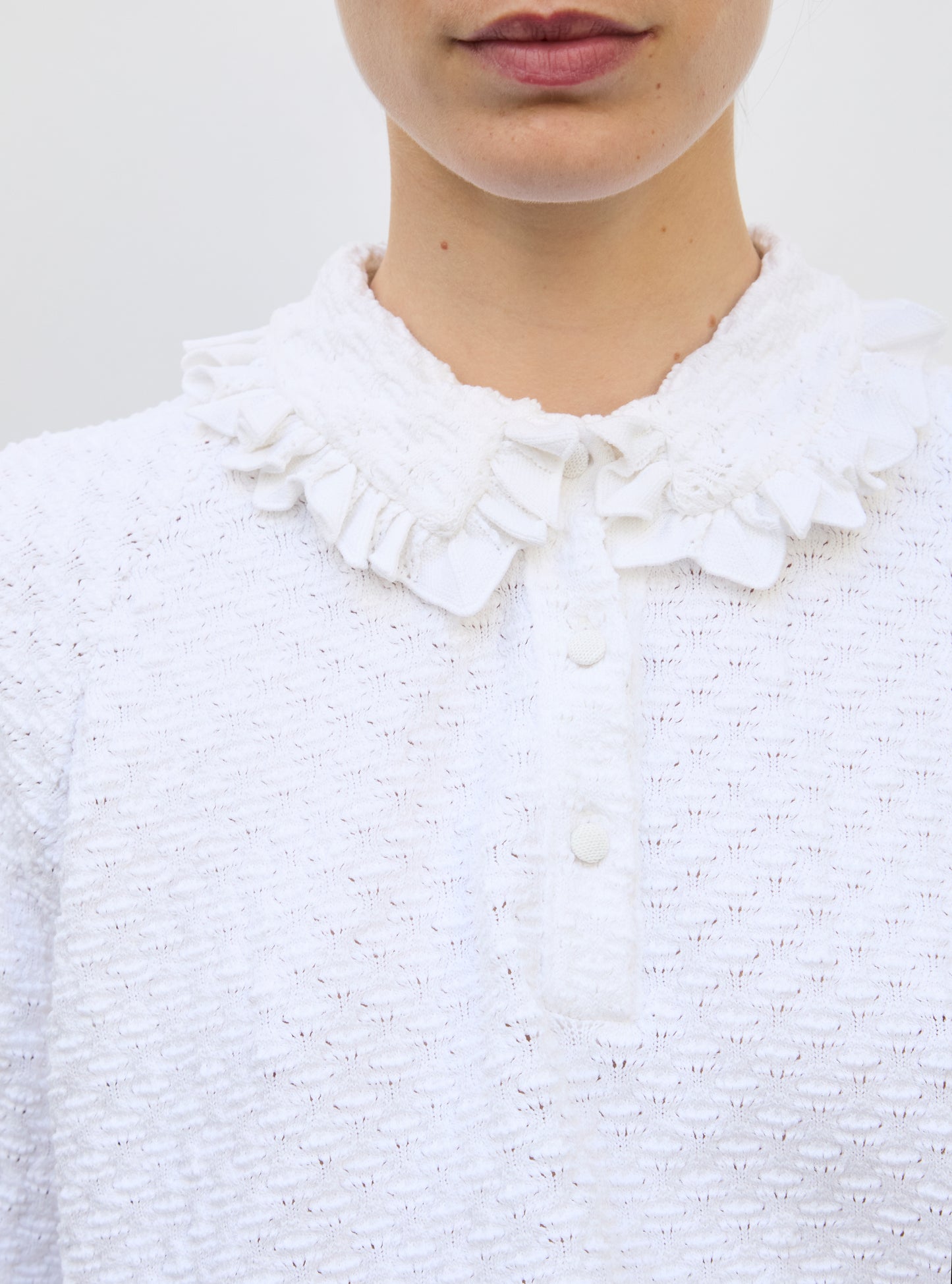 Top en maille de luxe Molli - Top maille couture  milk