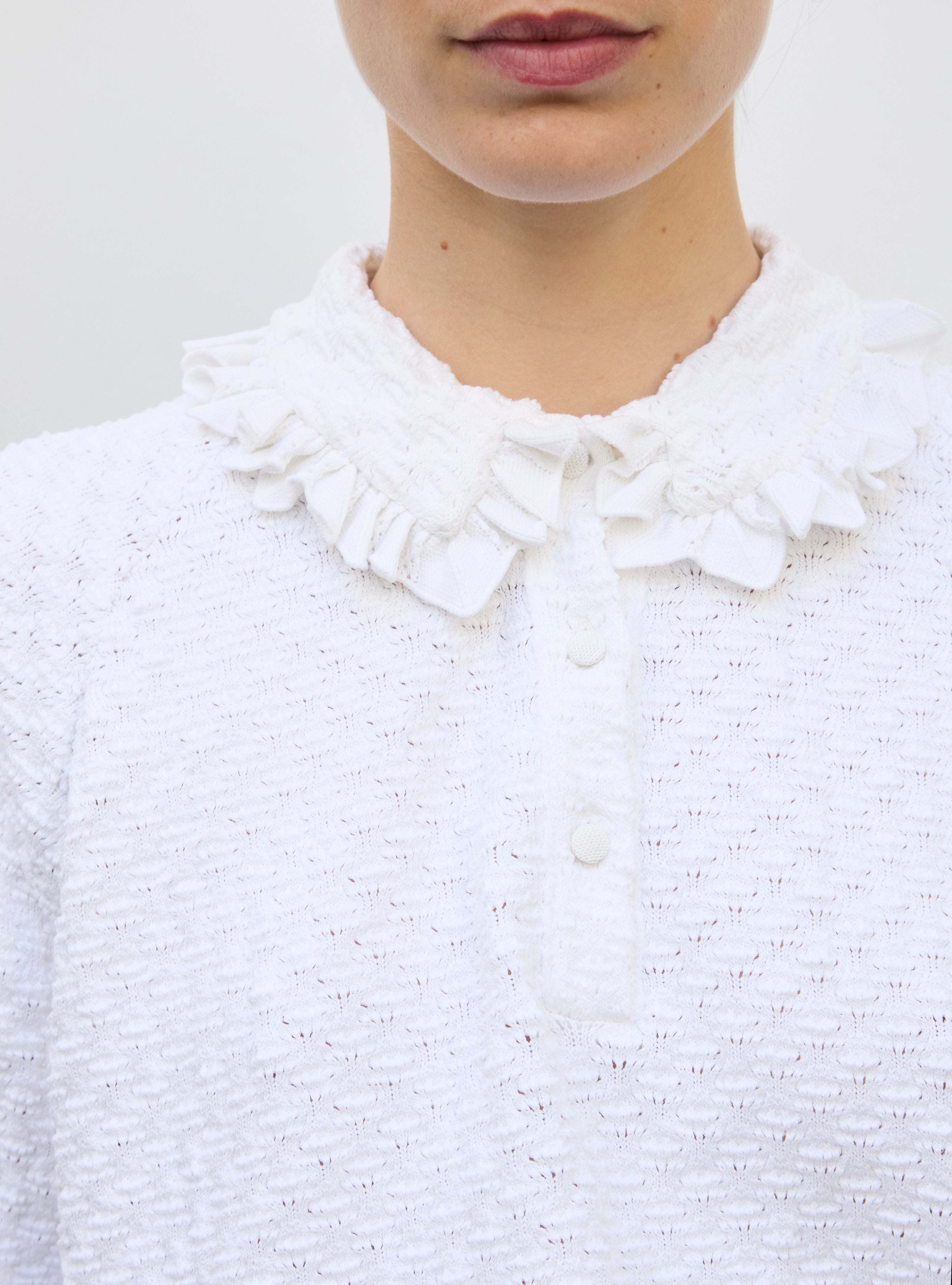 Top en maille de luxe Molli - Top maille couture  milk