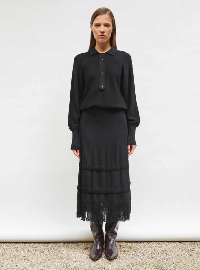 fine polo shirt with picot edging - Image principale