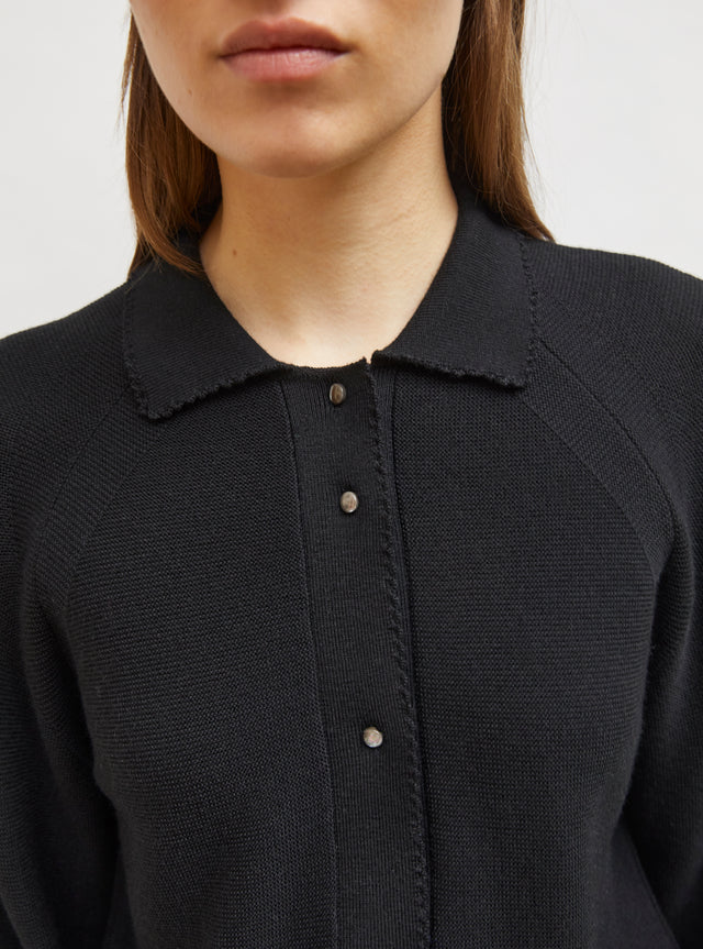 fine polo shirt with picot edging - Image principale