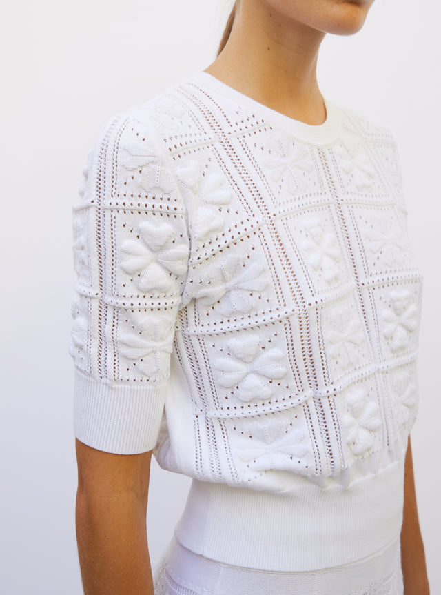 knit top with clover motif - Image principale