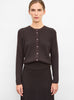 Cardigan maille cannage ebene noir profond - Vêtement de luxe femme